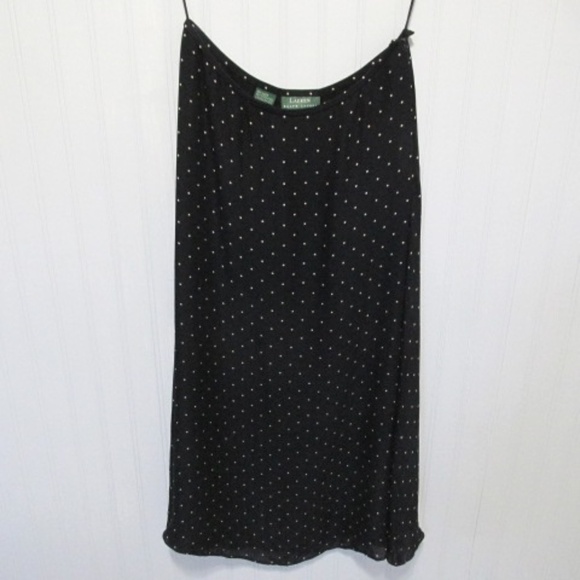 Lauren Full Midi Skirt, Dark Navy with Polka Dots, Size 8 - Picture 1 of 6